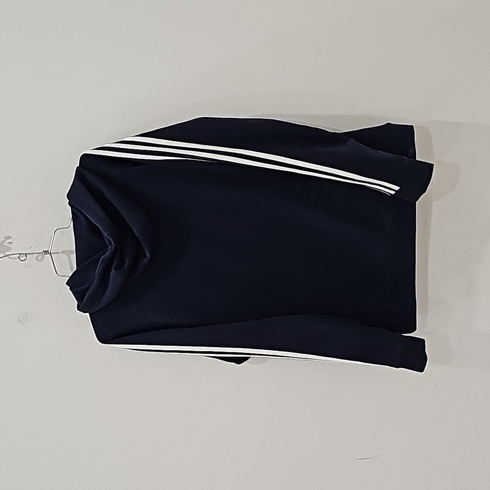 Adidas  Pullover  Mens Sweater  Navy Blue Hoodie Sweatshirt Size L - Picture 5 of 10